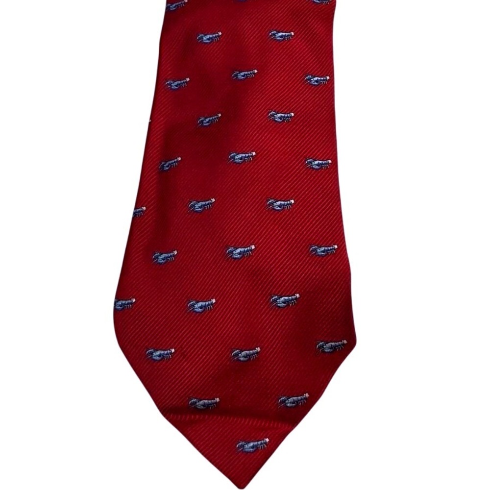 Vintage Duck Head Red Lobster Silk Necktie Men's Formal Accessory‎